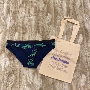 Me Undies Dinaosaur Underwear with Small Tote Bag Size S NWOT Nordstrom
